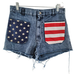 Vintage Navdungaree Repurposed Denim Shorts Size 31